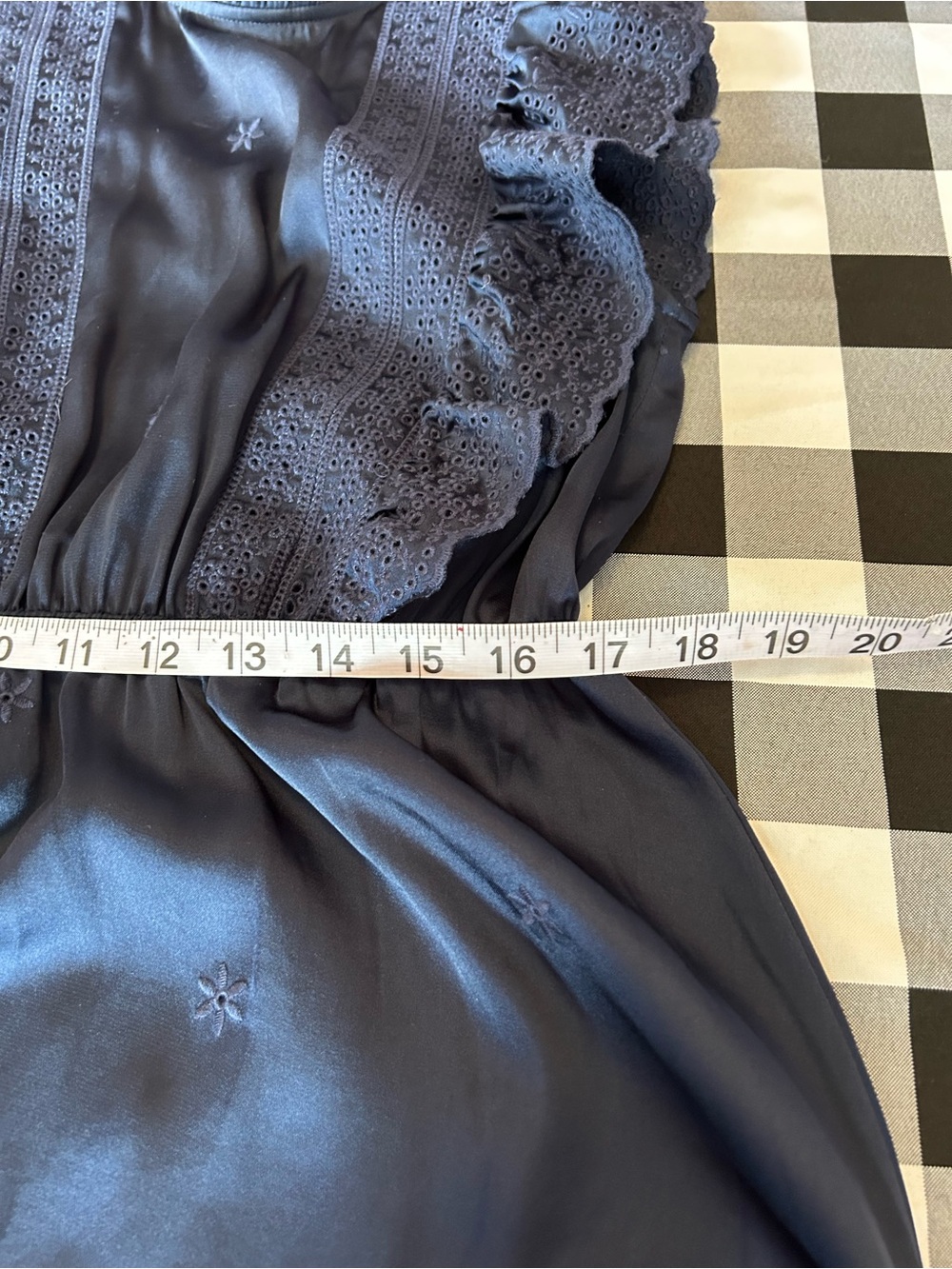 Sunday Best Navy Eyelet Ruffle Mini Dress - Picture 7 of 11